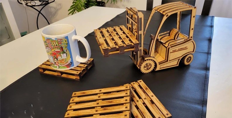 Carretilla elevadora y europalet Posavasos - Imagen 4