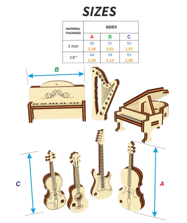 Llaveros de instrumentos musicales - Imagen 2