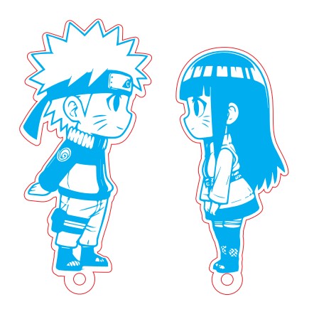 🔑🍥 Llavero Naruto & Hinata – Diseño para Corte Láser 💕🔥