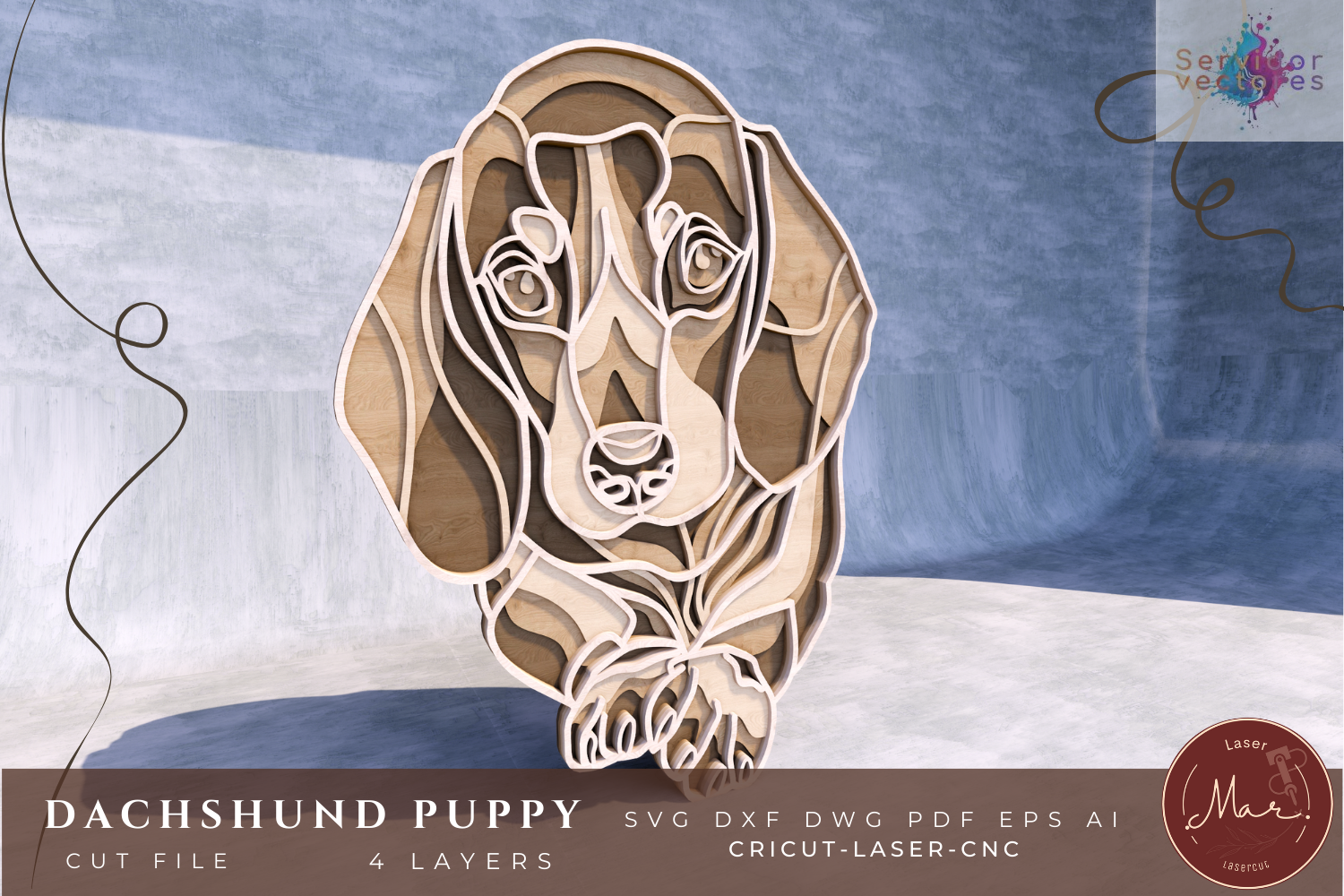 Dachshund Dog 4 Layers - Imagen 2