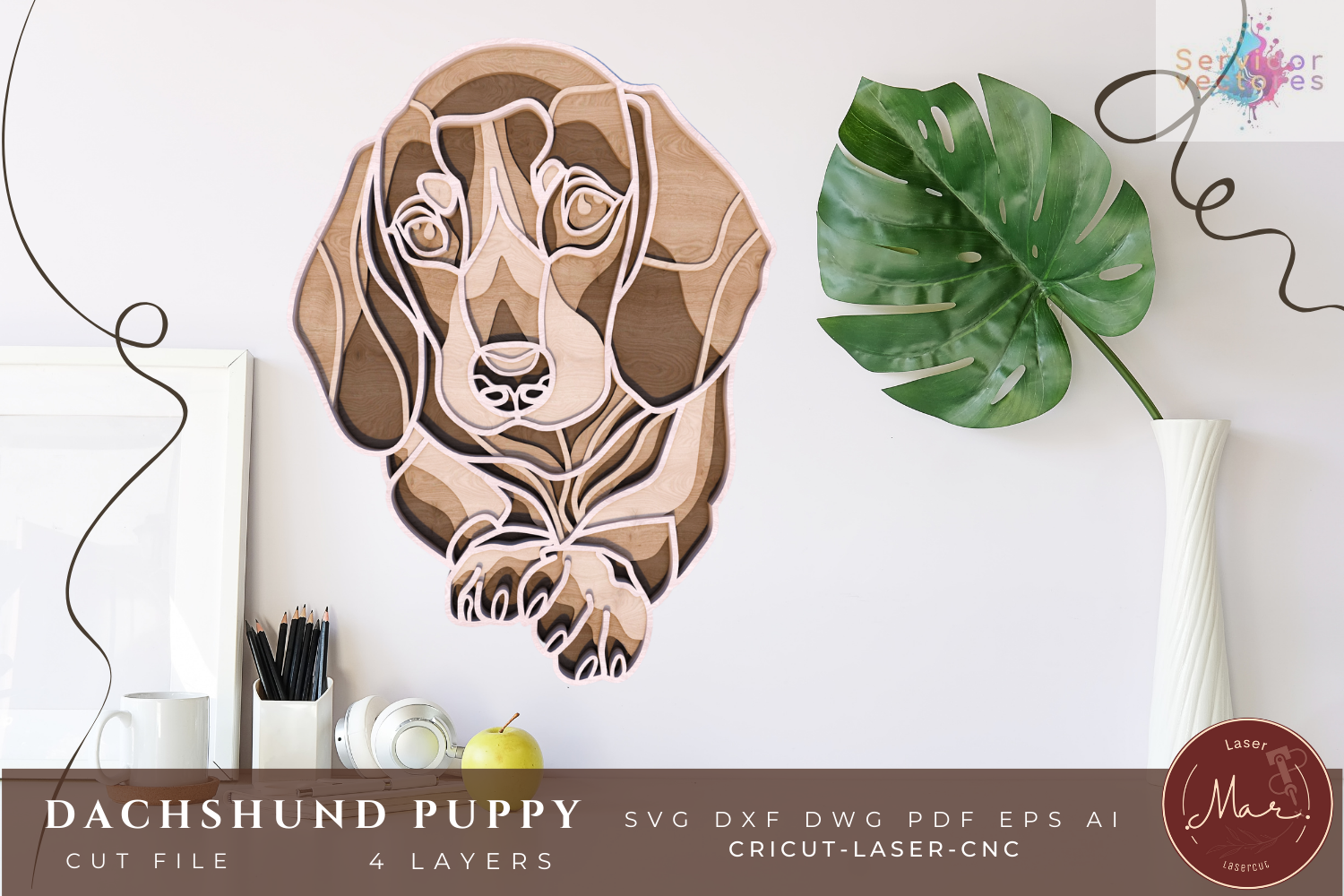 Dachshund Dog 4 Layers