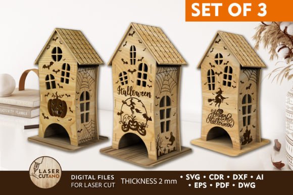 3 casas decoración Halloween