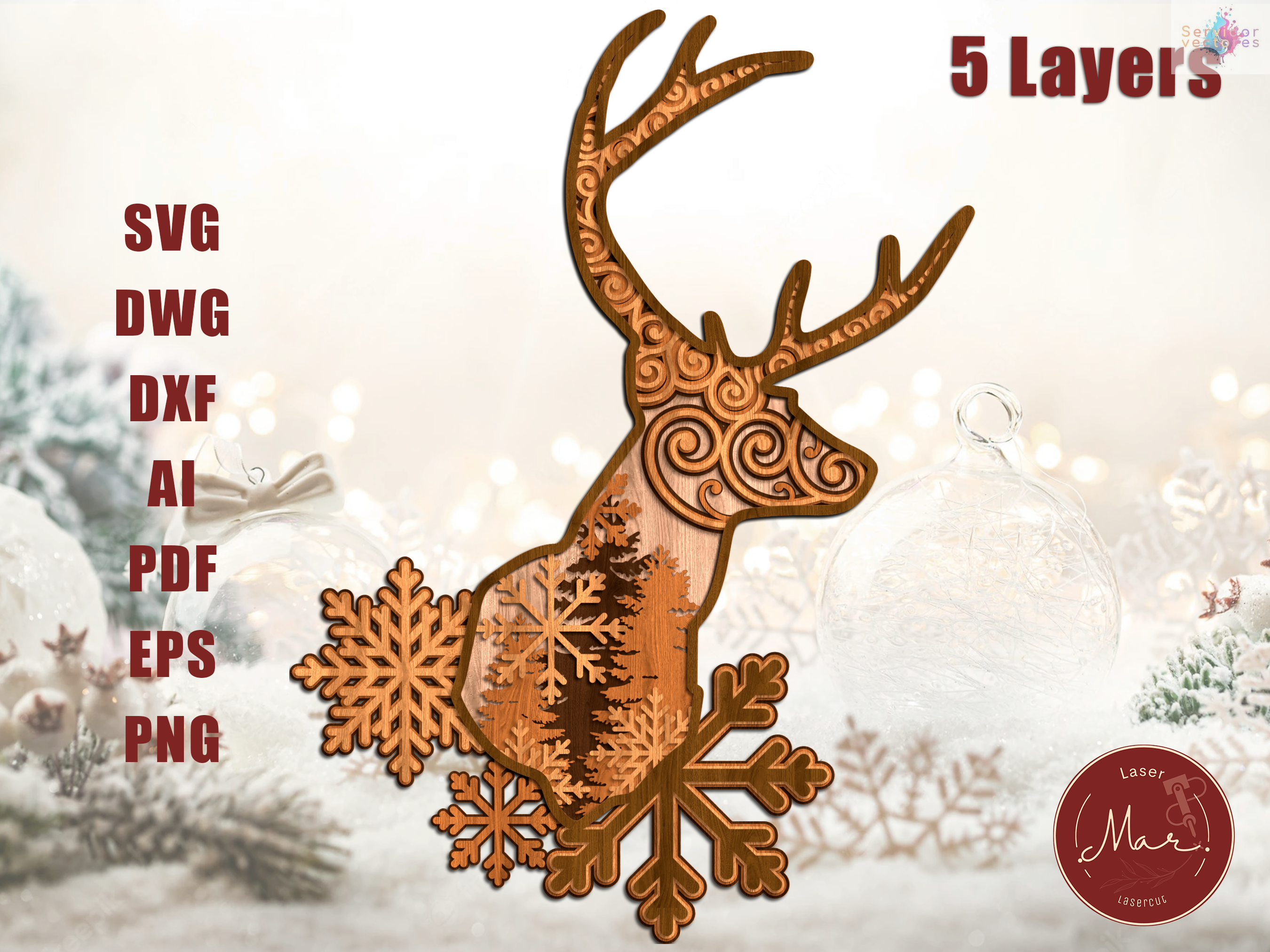 Christmas Rein Deer 5 Layers