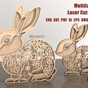 Easter Rabbit 4 Layers 2 Designs