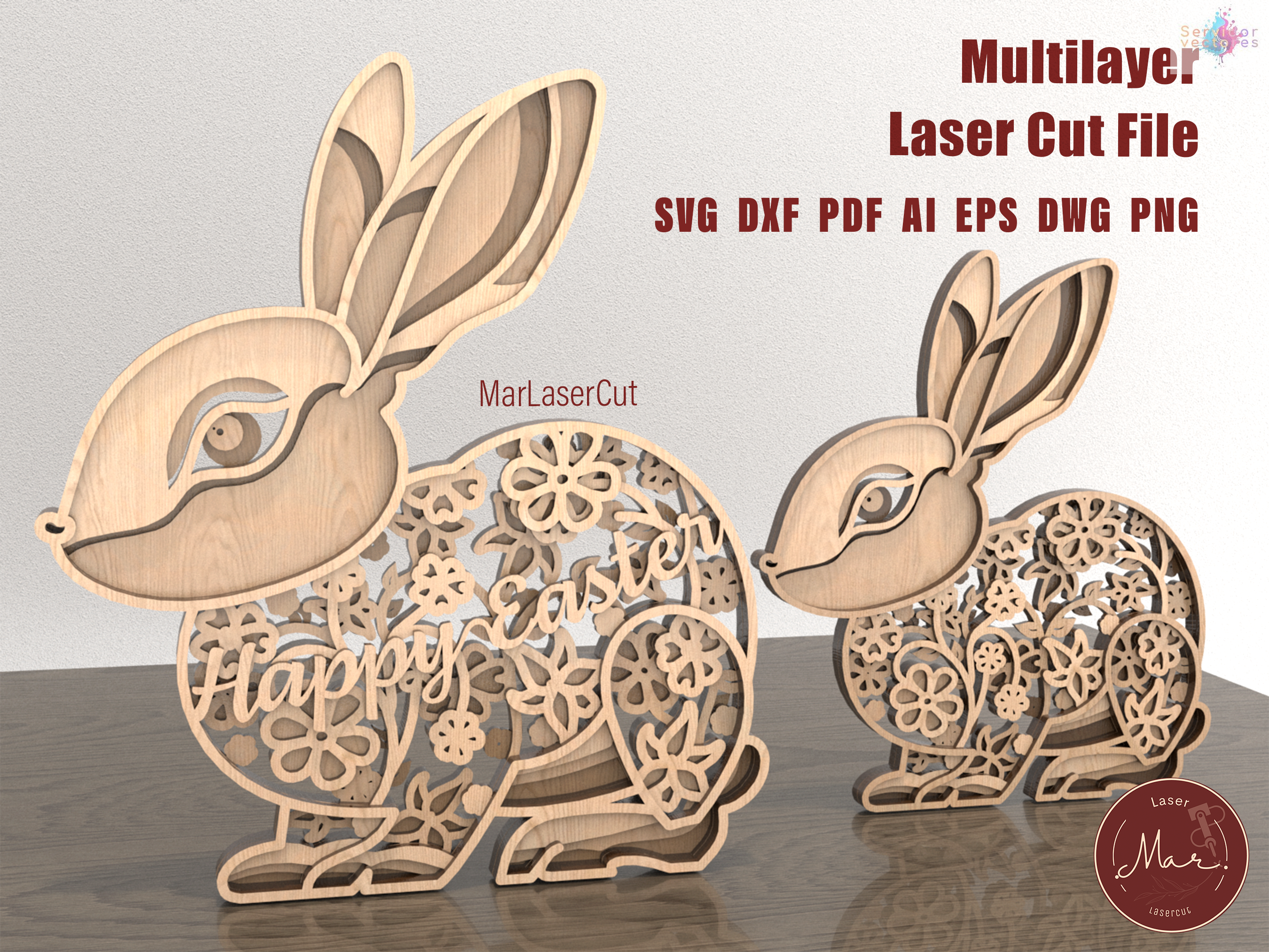 Easter Rabbit 4 Layers 2 Designs