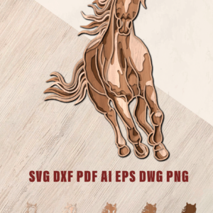 Horse Running 5 Layers