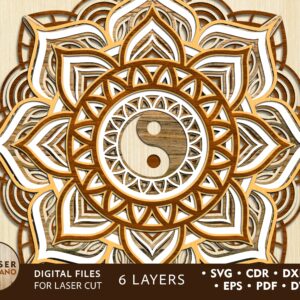 Mandala Multicapa Yin Yang Diseño armonioso
