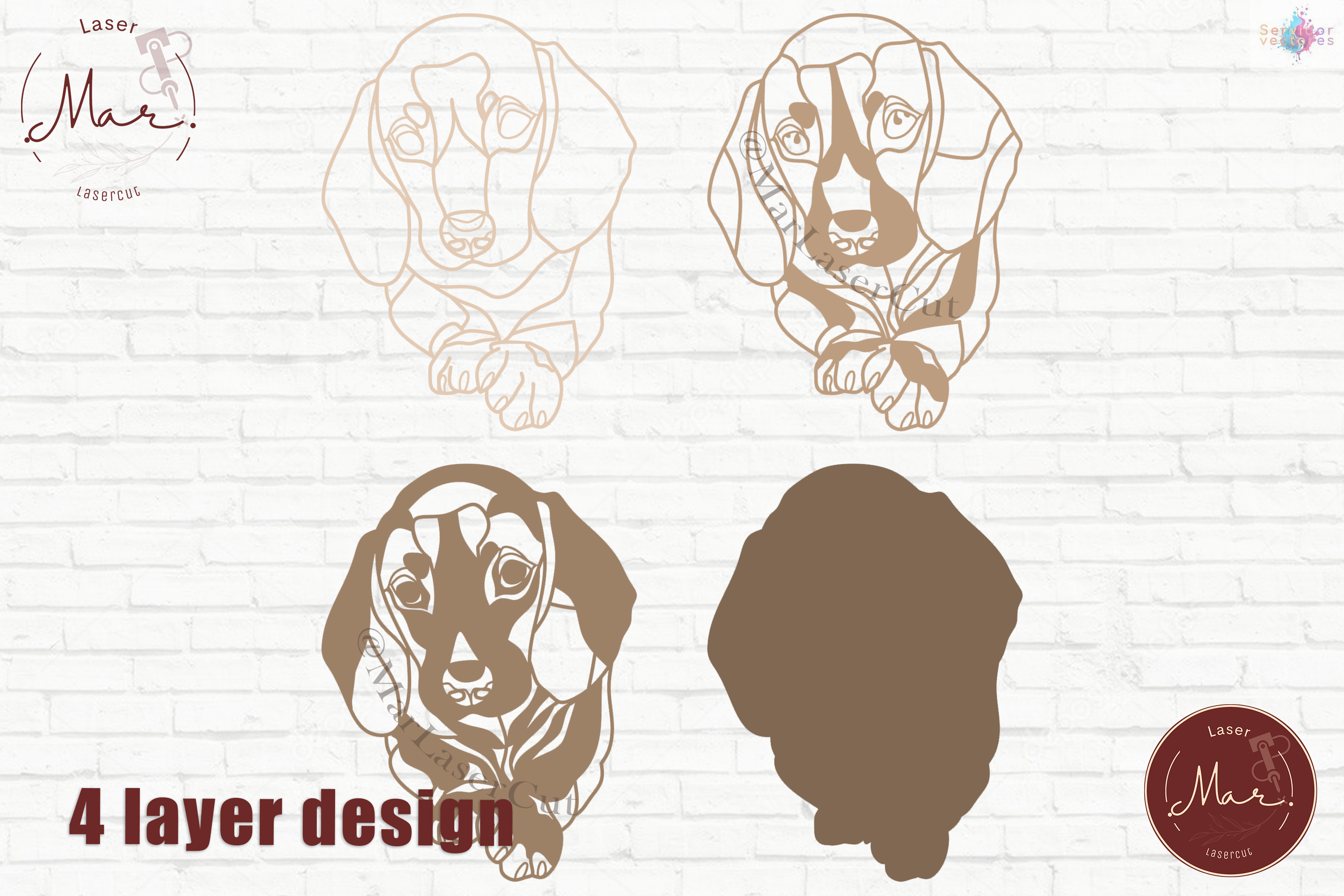 Dachshund Dog 4 Layers - Imagen 3
