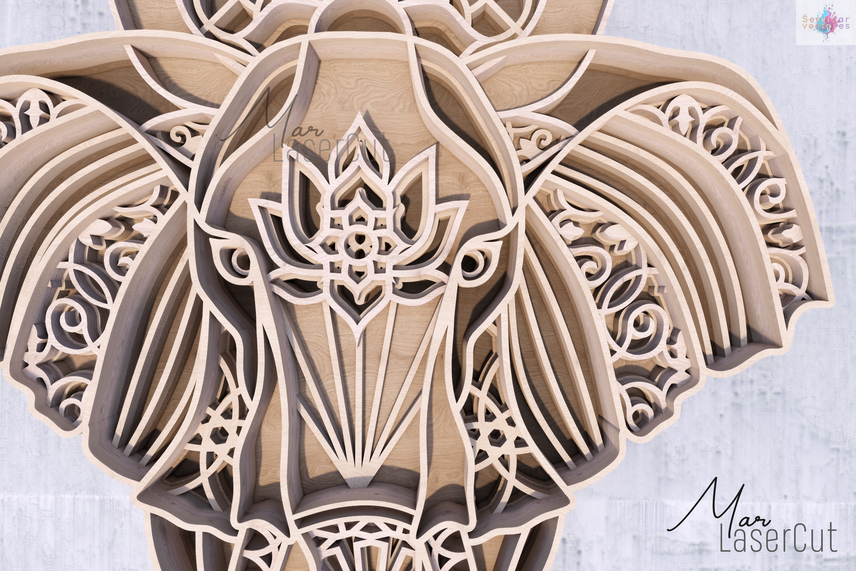 elephant mandala files MarLaserCut - Imagen 3
