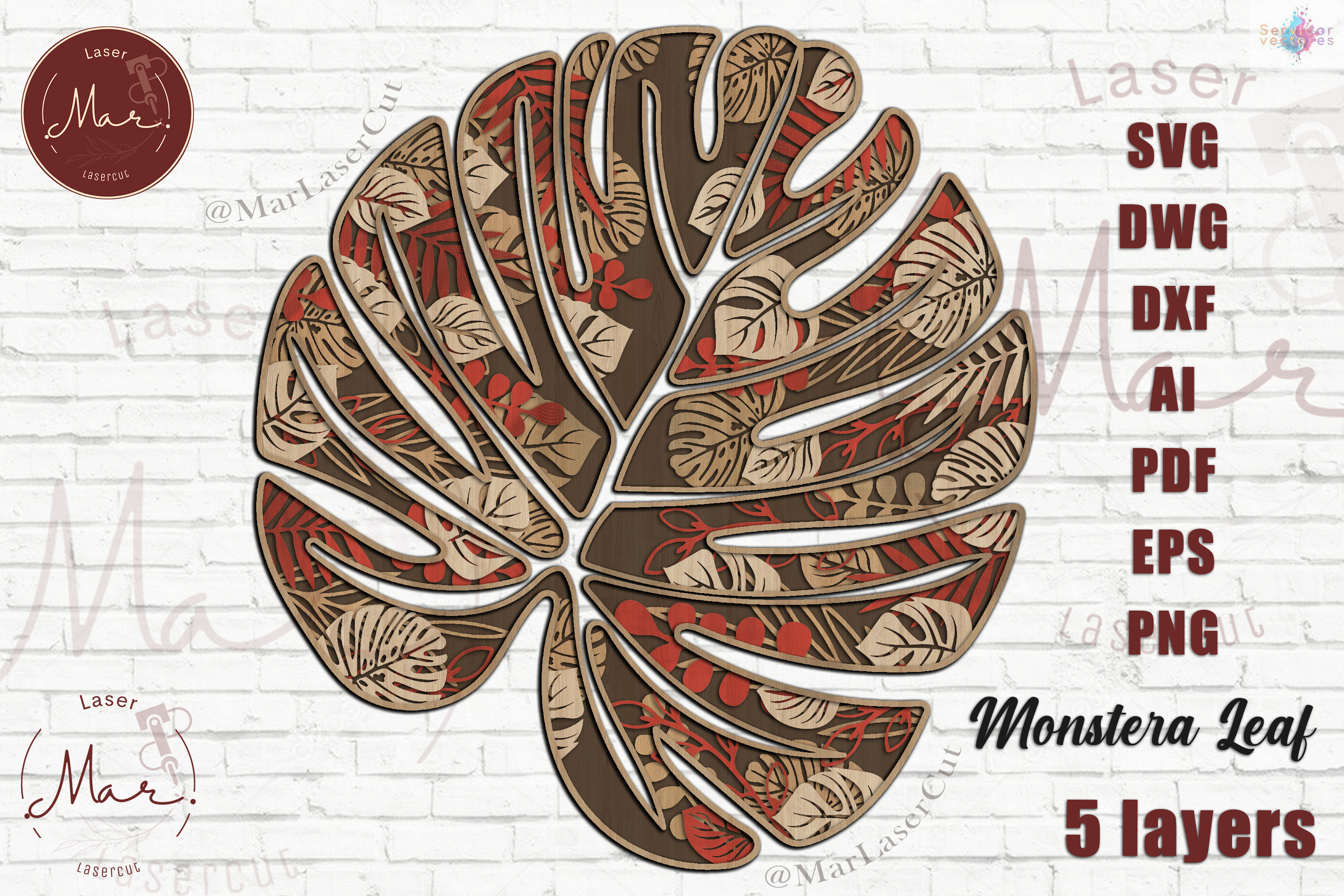 Monstera Leaf 5 Layers - Imagen 2