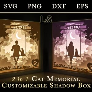 Caja de Sombras Memorial para Gato