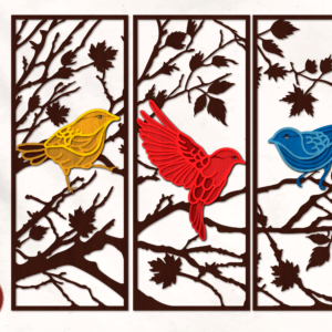 Birds Triptych 4 layers