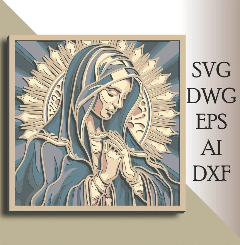 Virgen Maria Multicapa ETSY
