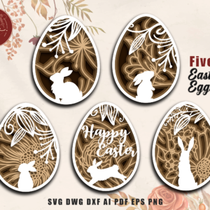 Easter Eggs with Bunnies MarLaserCut