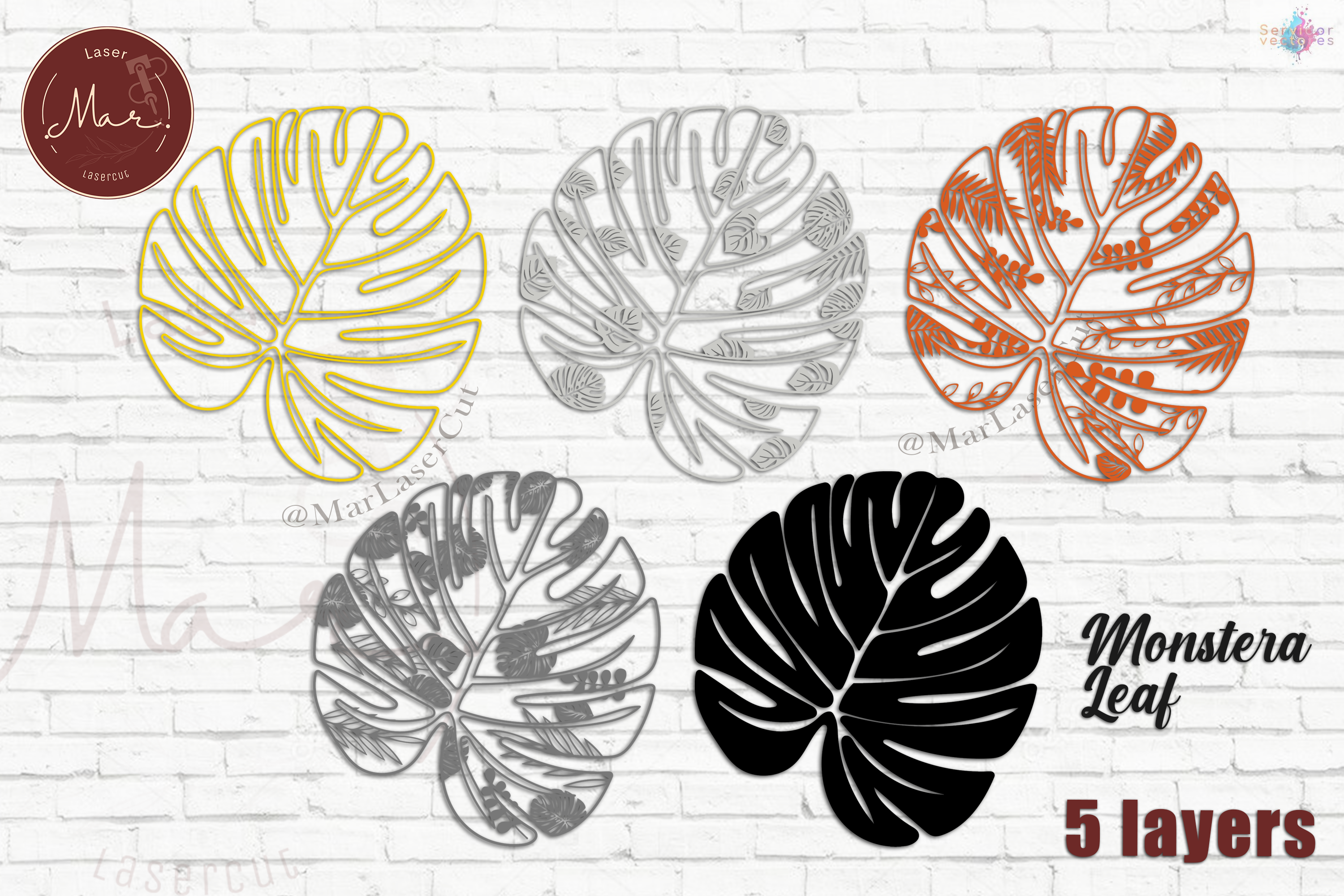 Monstera Leaf 5 Layers - Imagen 3