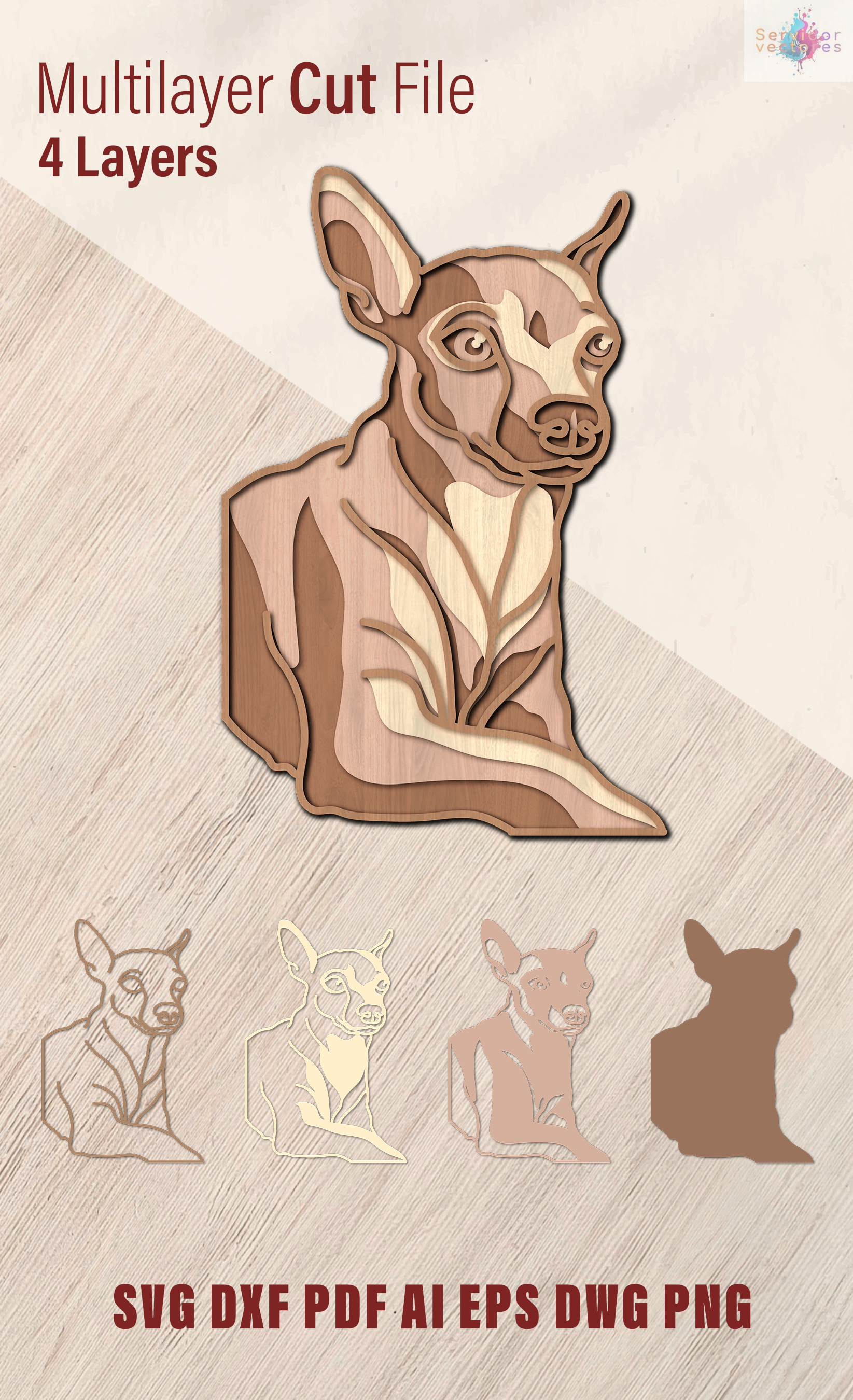 Chihuahua Dog 4 layers