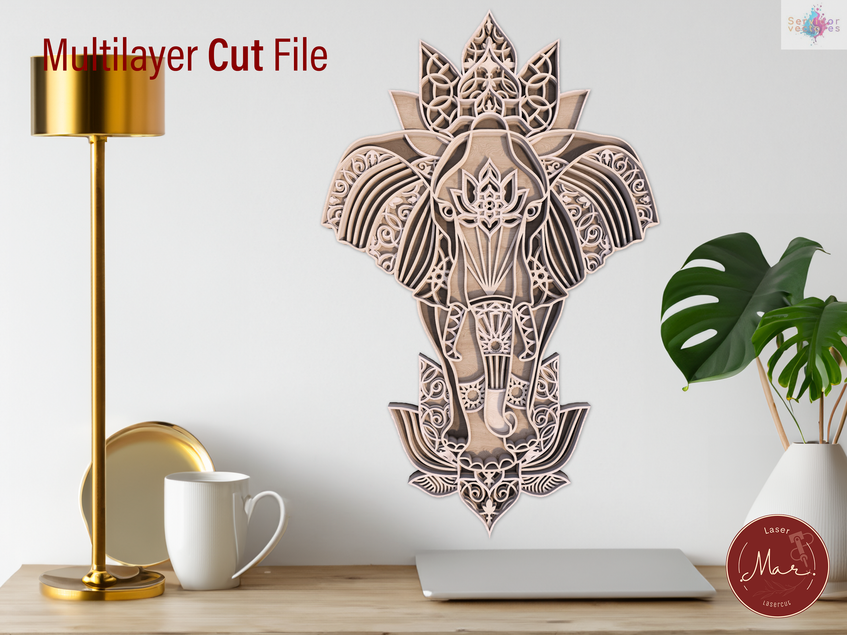 elephant mandala files MarLaserCut