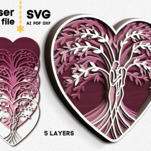 Árbol de la Vida en Forma de Corazón ETSY
