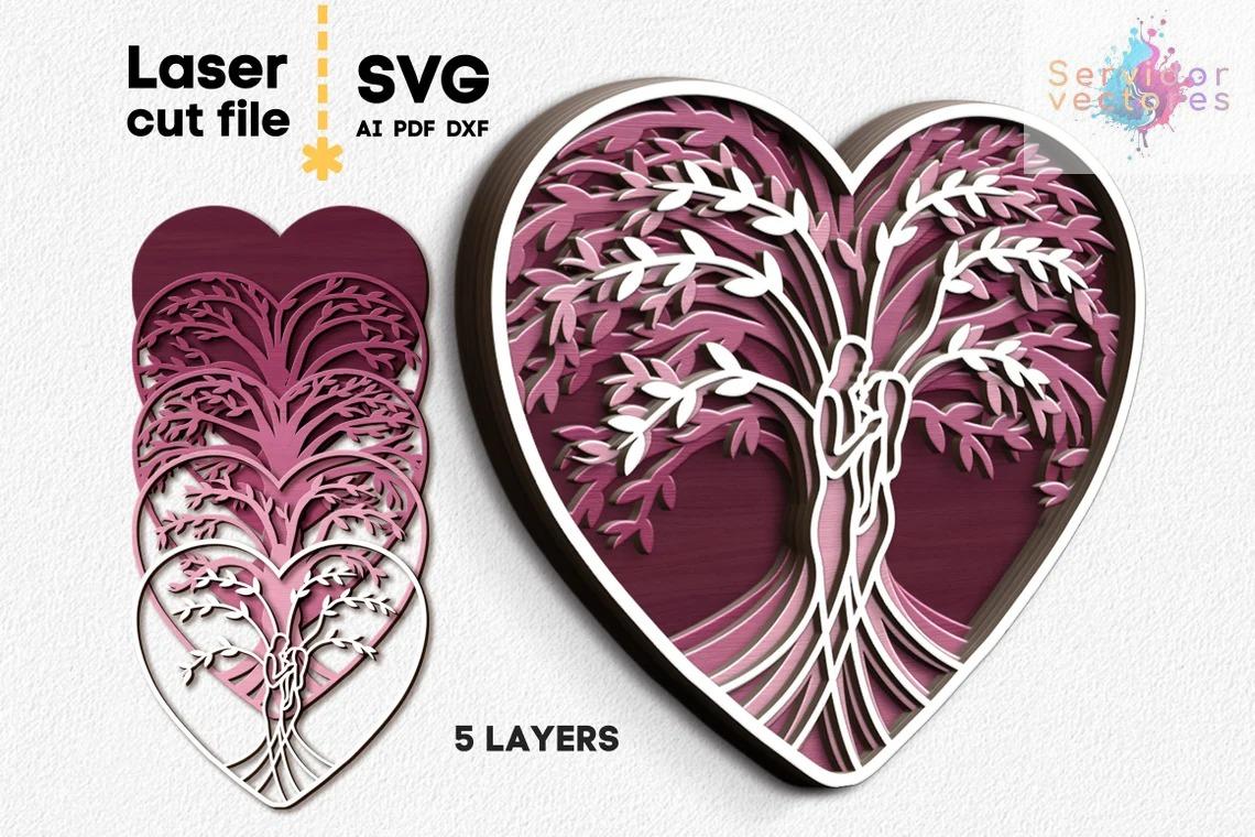 Árbol de la Vida en Forma de Corazón ETSY