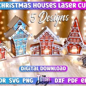 Pequeño Bundle de Casas con Motivos Navideños