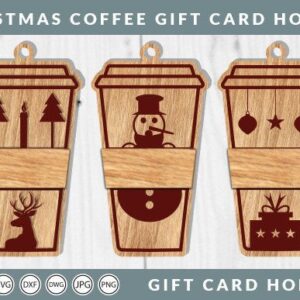 Vaso de Café Navideño - Archivo de Corte Láser