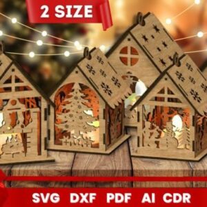 Set de 5 Casitas Motivo Navideño