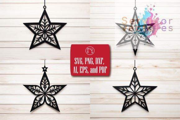 Adornos Colgantes de Estrellas Navideñas