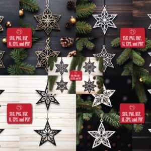 Decoración de Estrellas Navideñas Colgantes