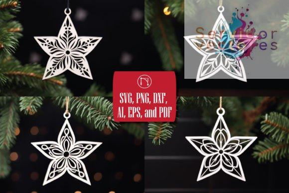 Decoración de Estrellas Navideñas Colgantes - Imagen 2