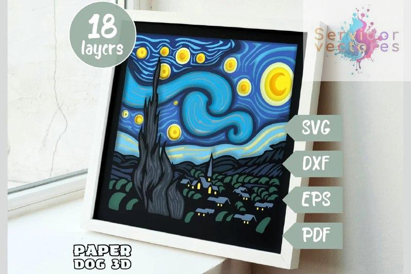 Van Gogh - multicapa ETSY