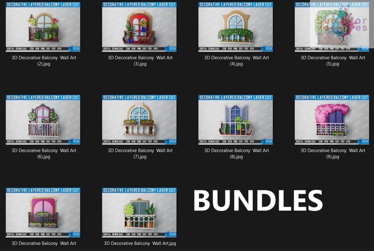 Bundle de 10 Diseños de Balcones