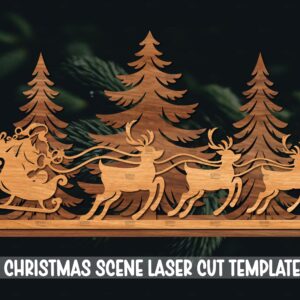 Escena de Navidad con Trineo de Santa