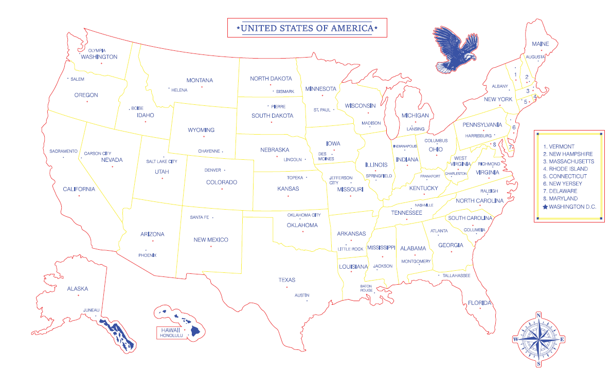 USA map 1 Layer