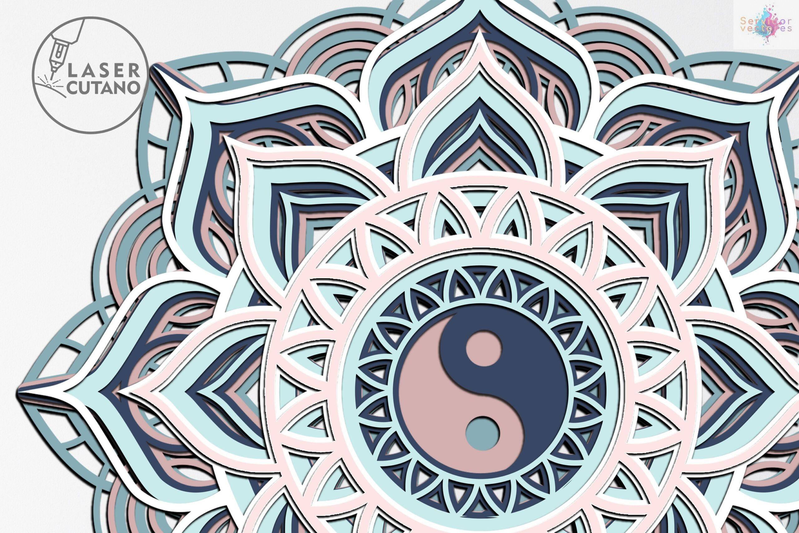 Mandala Multicapa Yin Yang Diseño armonioso - Imagen 3