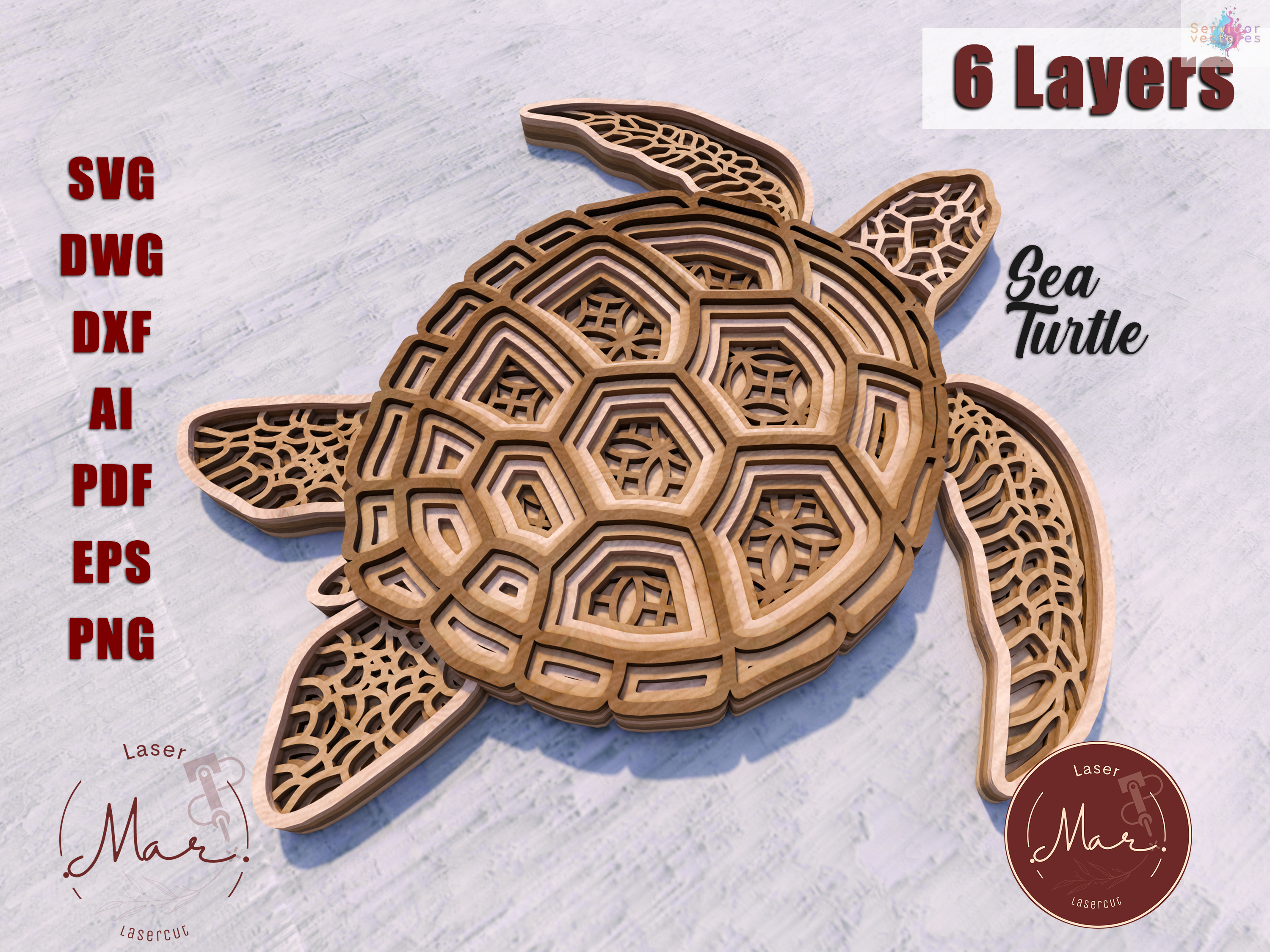 Sea Turtle from top 6 Layers
