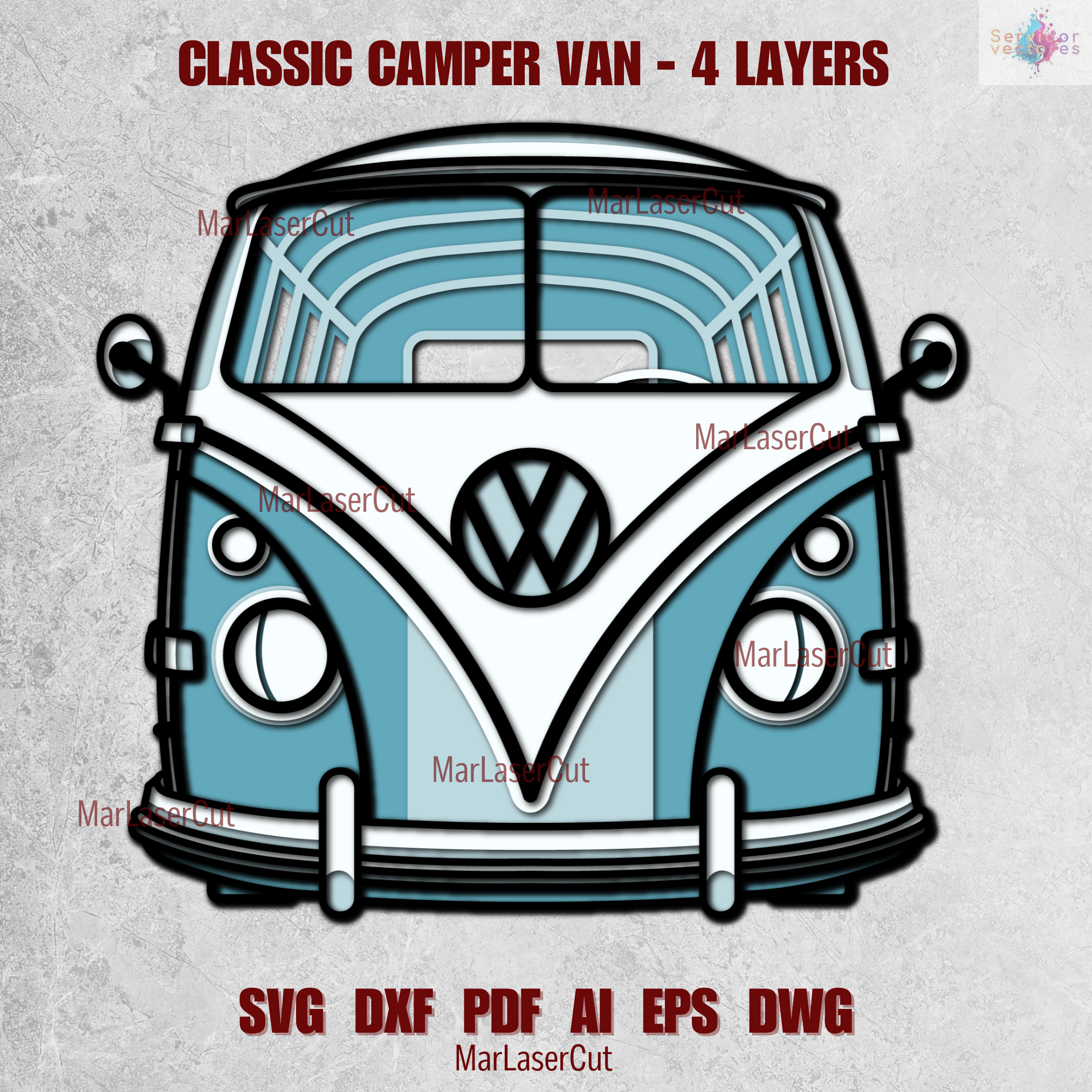 Volkswagen Camper Van 4 Layers (Not on Etsy)