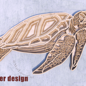 Sea Turtle Front View 6 Layers