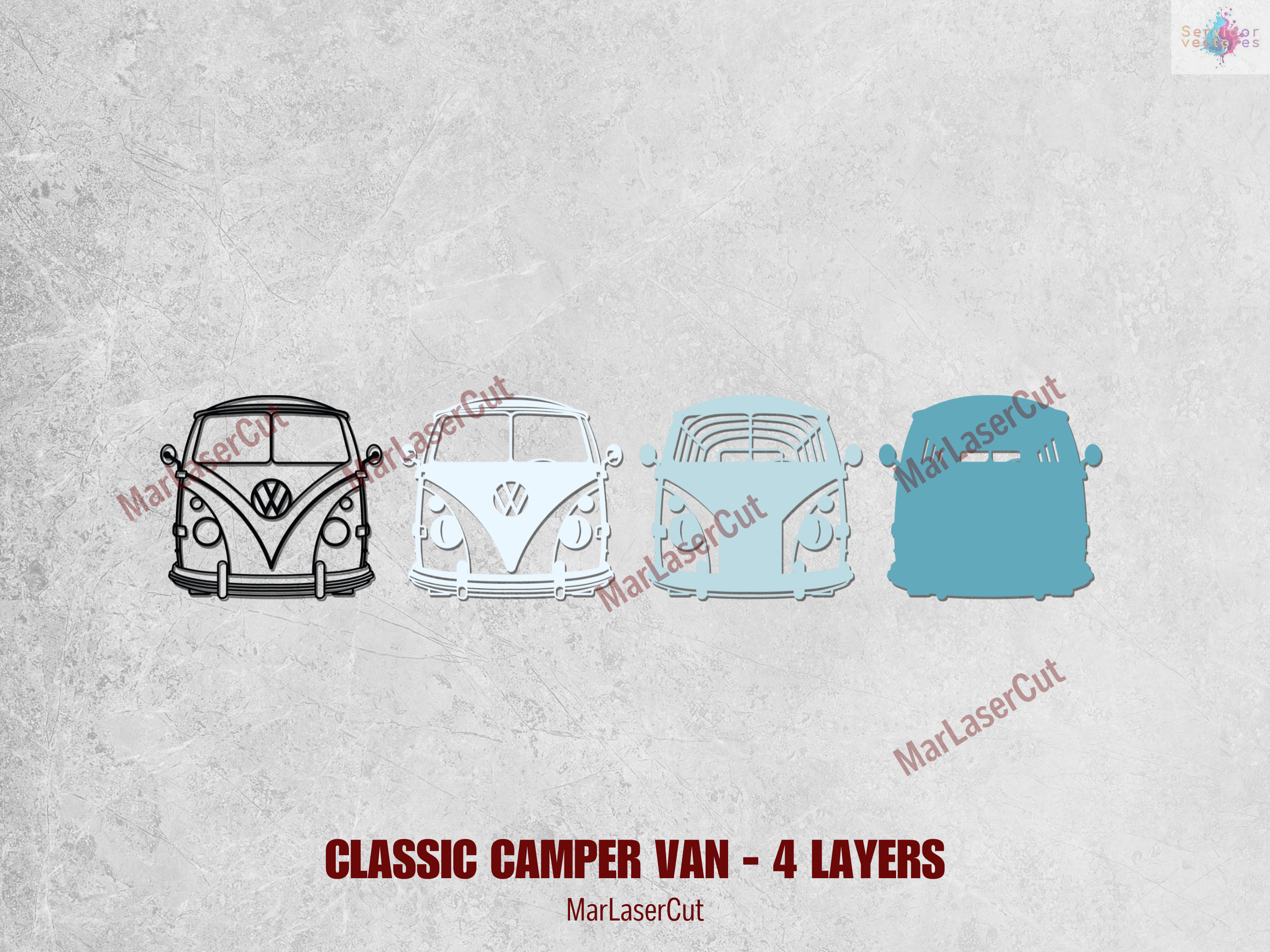 Volkswagen Camper Van 4 Layers (Not on Etsy) - Imagen 2