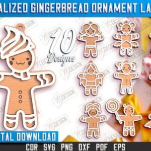 Personalized Gingerbread Ornament Bundle