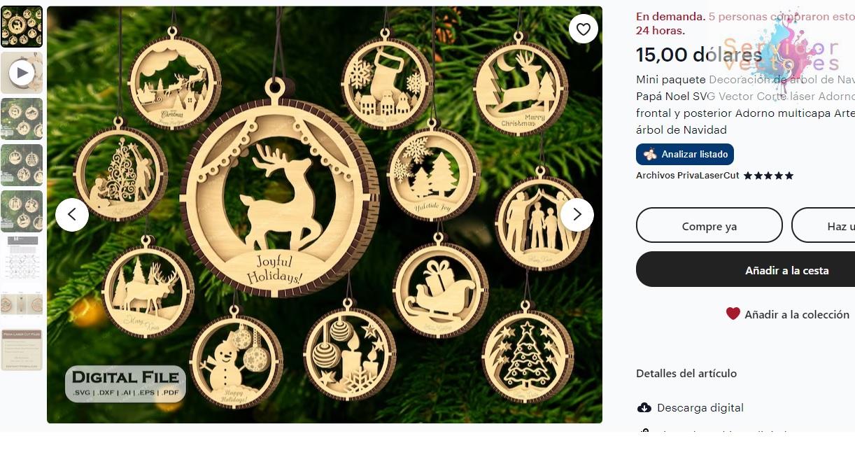Bolas Multicapa de Navidad - ETSY - Imagen 2