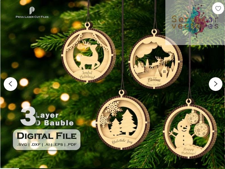 Bolas Multicapa de Navidad - ETSY