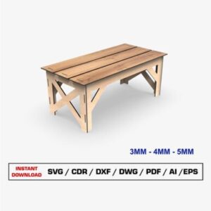 Banco sin Respaldo – Maqueta para Corte Láser