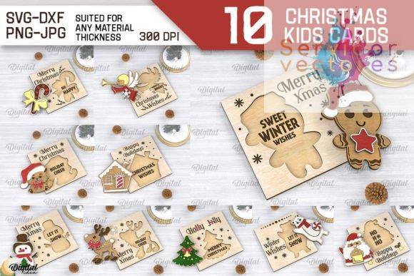 Bundle de 10 Tarjetas Navideñas para Niños