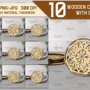 Pack de 10 Diseños de Posavasos – Colección Exclusiva para Corte Láser