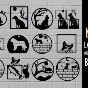 Cuadros de Perros Wall Art - Archivos para Corte Láser