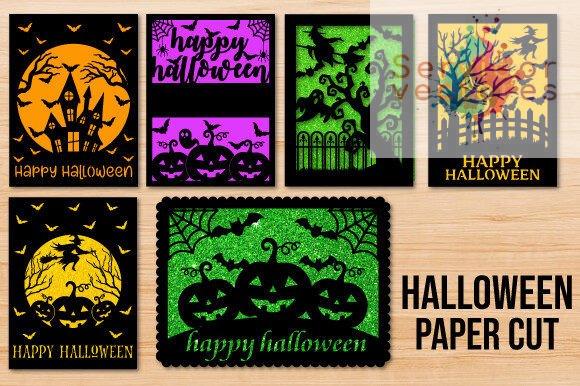 Tarjetas de Halloween Paper Cut