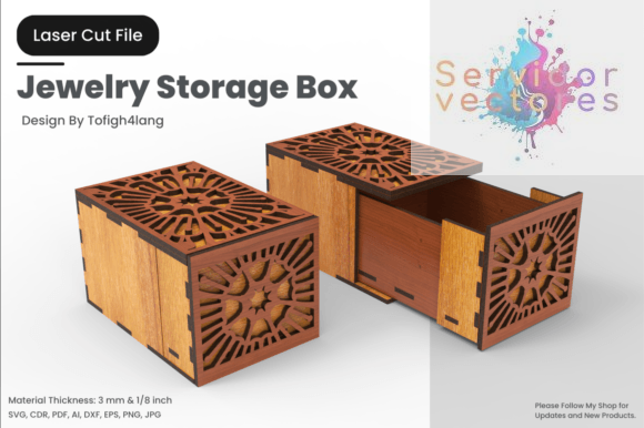 Caja Joyero Calada – Diseño Elegante para Corte Láser