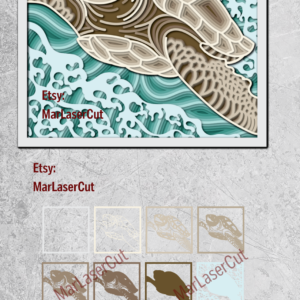 Turtle in Ocean 13 Layers
