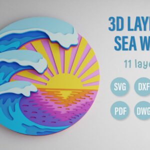 SVG - 3D Layered Sea Wave