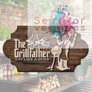 Cartel para Barbacoa "Grill Father" - ETSY